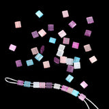 50/100pcs 5x5x2mm Two Hole Glass Seed Beads Cube Spacer for Jewelry Making
