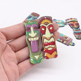 6pcs Exaggerated Tribal Acrylic Charms Colorful Long Pendant DIY Jewelry