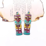 6pcs Exaggerated Tribal Acrylic Charms Colorful Long Pendant DIY Jewelry