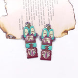 6pcs Exaggerated Tribal Acrylic Charms Colorful Long Pendant DIY Jewelry