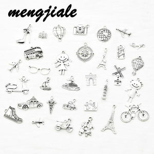 32pcs Travel Charms Boat Airplane Bike Car Pendants  DIY Jewelry Making