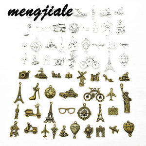 32pcs Travel Charms Boat Airplane Bike Car Pendants  DIY Jewelry Making