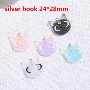 20Pcs Cat Flatback Resin Charms Necklace Pendant Keychain DIY