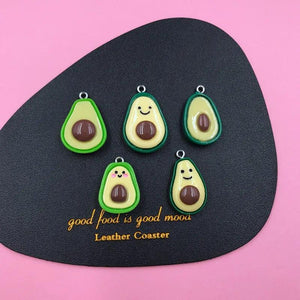 10pcs Resin Flatback Avocado Charms for DIY Jewelry Making