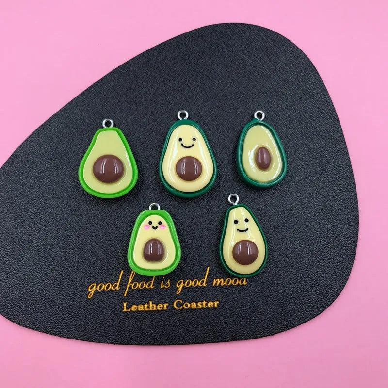 10pcs Resin Flatback Avocado Charms for DIY Jewelry Making