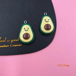 10pcs Resin Flatback Avocado Charms for DIY Jewelry Making