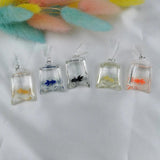 10pcs Resin Goldfish Charms in Water Bag Jewelry Pendant DIY
