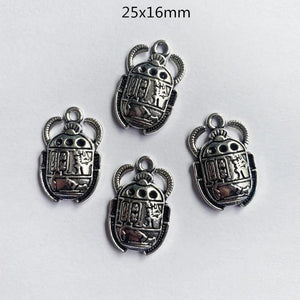 30pcs Egyptian Scarab Beetle Pendant Accessories for DIY Jewelry Charms