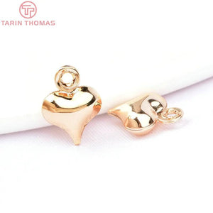 20PCS 6x8MM Heart Charm for DIY Jewelry Making