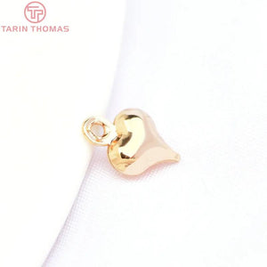 20PCS 6x8MM Heart Charm for DIY Jewelry Making