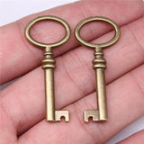 10pcs Key Charms DIY Jewelry Findings Antique Bronze Alloy Pendant