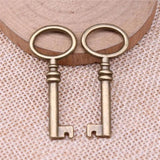 10pcs Key Charms DIY Jewelry Findings Antique Bronze Alloy Pendant