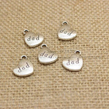 (30 pieces/lot) 14*17mm Engraved Dad Heart Charm Jewelry Findings