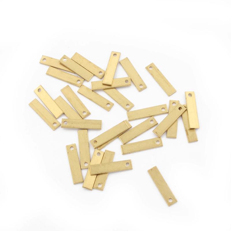 30pcs Raw Brass Rectangle Stamping Charms Pendant DIY Jewelry Making