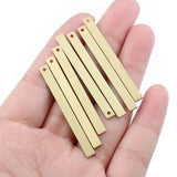 30pcs Raw Brass Rectangle Stamping Charms Pendant DIY Jewelry Making
