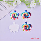 10pcs Rainbow Tortoise Arcylic Charms for Earring Making