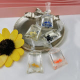 10pcs Resin Goldfish Charms in Water Bag - DIY Jewelry Pendant Keychain