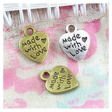 100pcs Heart Love Charms 12x10mm Craft Pendant Vintage Bronze Antique Silver