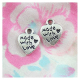 100pcs Heart Love Charms 12x10mm Craft Pendant Vintage Bronze Antique Silver