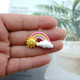 10pcs Rainbow Resin Earring Charms for DIY Jewelry Making