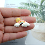 10pcs Rainbow Resin Earring Charms for DIY Jewelry Making