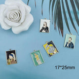 10pcs Enamel Oil Painting Metal Charms DIY Earring Art Pendant 17*25mm