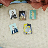10pcs Enamel Oil Painting Metal Charms DIY Earring Art Pendant 17*25mm