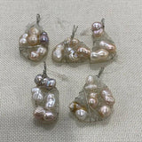Resin Crystal Inlaid Pearl Pendant Charm DIY Necklace Accessory