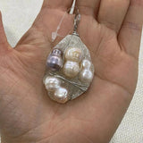 Resin Crystal Inlaid Pearl Pendant Charm DIY Necklace Accessory