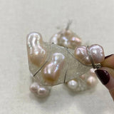 Resin Crystal Inlaid Pearl Pendant Charm DIY Necklace Accessory