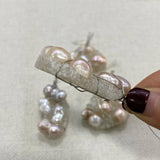 Resin Crystal Inlaid Pearl Pendant Charm DIY Necklace Accessory
