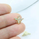 20pcs 12mm Gold/Silver Moni Bee Alloy Charms Pendant DIY Necklace Bracelet