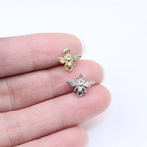 20pcs 12mm Gold/Silver Moni Bee Alloy Charms Pendant DIY Necklace Bracelet