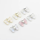 6pcs Zinc Alloy Mini Resin Bow-knot Charms for DIY Earrings