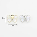 6pcs Zinc Alloy Mini Resin Bow-knot Charms for DIY Earrings