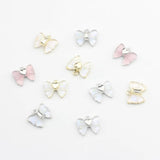 6pcs Zinc Alloy Mini Resin Bow-knot Charms for DIY Earrings