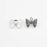 6pcs Zinc Alloy Mini Resin Bow-knot Charms for DIY Earrings