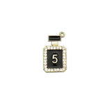 10pcs Rhinestone Perfume Bottle Enamel Charms Metal Pendants