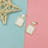 10pcs Rhinestone Perfume Bottle Enamel Charms Metal Pendants