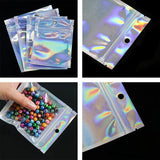 10-50Pcs Zip Lock Aluminum Foil Bags Resealable Laser Packaging Pouches