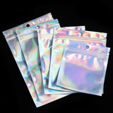 10-50Pcs Zip Lock Aluminum Foil Bags Resealable Laser Packaging Pouches