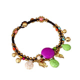 Bohemia Style Semi-precious Stone Anklet Hand-woven Elephant Vacation