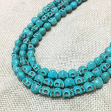 MultiColor Skull Howlite Spacers Beads Men Bracelet Bangle