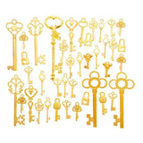 Antique Silver Charms Mix Key Crown Moon Snowflake Pendants for Jewelry Making