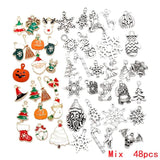 Antique Silver Charms Mix Key Crown Moon Snowflake Pendants for Jewelry Making