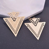 6pcs Big Silver Plated Triangle Charm Pendant Earring 32*40mm