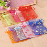 10pcs/lot Organza Gift Bag Bauhinia Wedding Candy Bags Jewelry Packing Drawstrin