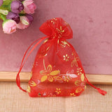 10pcs/lot Organza Gift Bag Bauhinia Wedding Candy Bags Jewelry Packing Drawstrin