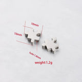 5 Pcs 10mm Stainless Steel Puzzle Beads DIY Jewelry Making
