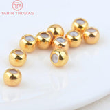 20PCS 3-6MM 24K Plated Brass Rubber Beads DIY Jewelry Findings